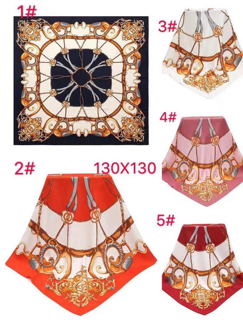 Baroque Chain Print Neck Scarf-S2303