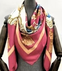 Vintage Regal Tassel Print Scarf-S2304