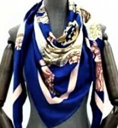 Vintage Regal Tassel Print Scarf-S2304