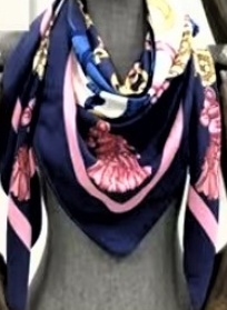 Vintage Regal Tassel Print Scarf-S2304