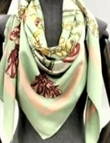 Vintage Regal Tassel Print Scarf-S2304