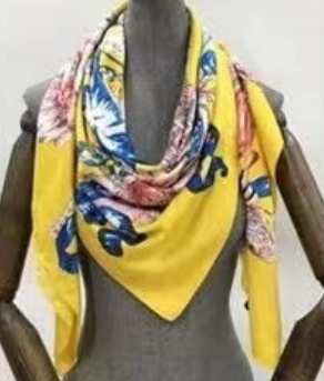 Bright Floral Art Silk Scarf-S2305