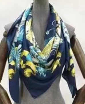 Bright Floral Art Silk Scarf-S2305
