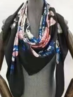 Bright Floral Art Silk Scarf-S2305
