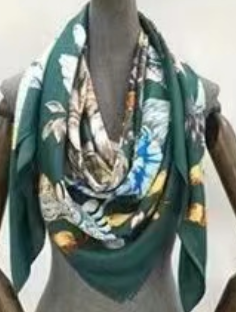 Bright Floral Art Silk Scarf-S2305