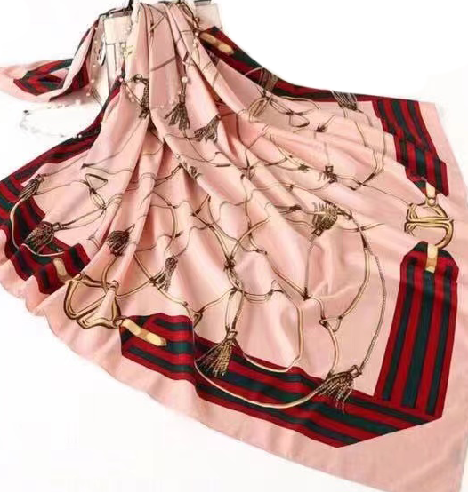 Elegant Chain Print Silk Scarf-S2306