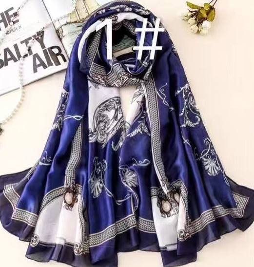 Elegant Baroque Silk-Feel Scarf-S2308