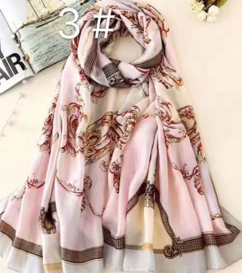 Elegant Baroque Silk-Feel Scarf-S2308