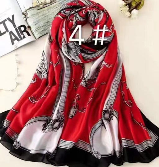 Elegant Baroque Silk-Feel Scarf-S2308