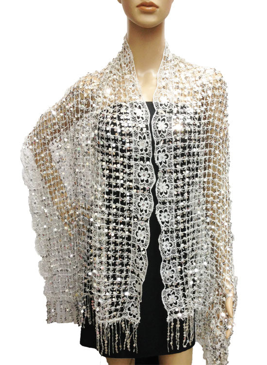 Sparkling Sequin Evening Shawl-SHW008