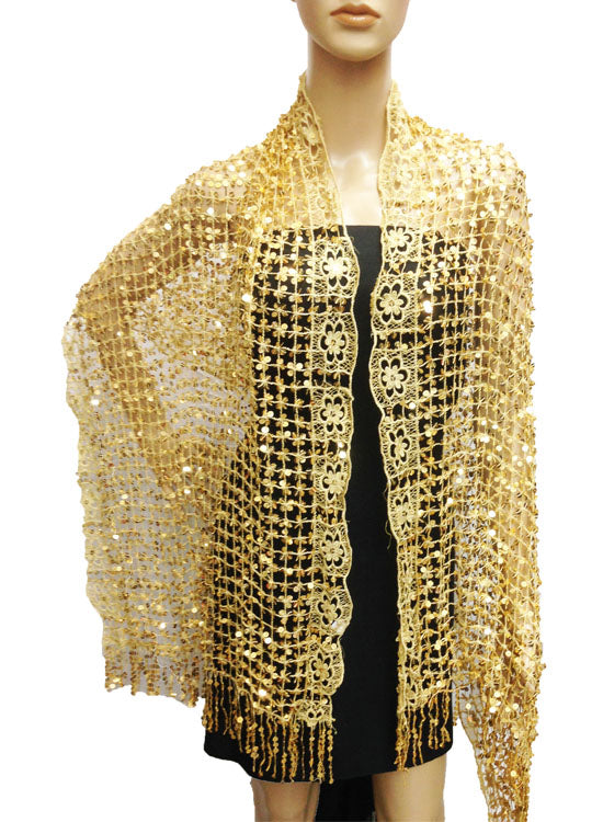 Sparkling Sequin Evening Shawl-SHW008