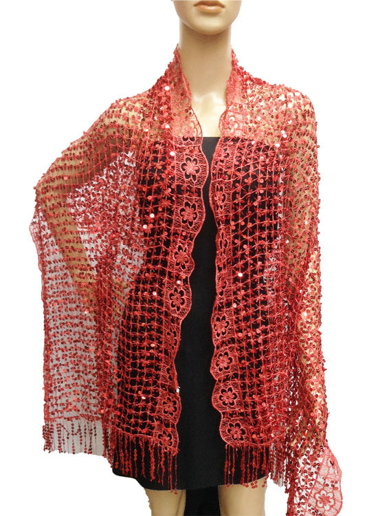Sparkling Sequin Evening Shawl-SHW008