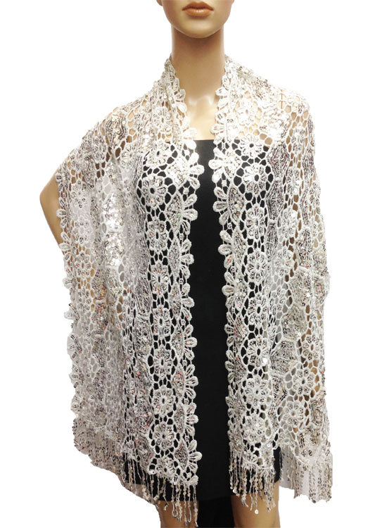 Glam Sequin Lace Shawl-SHW009
