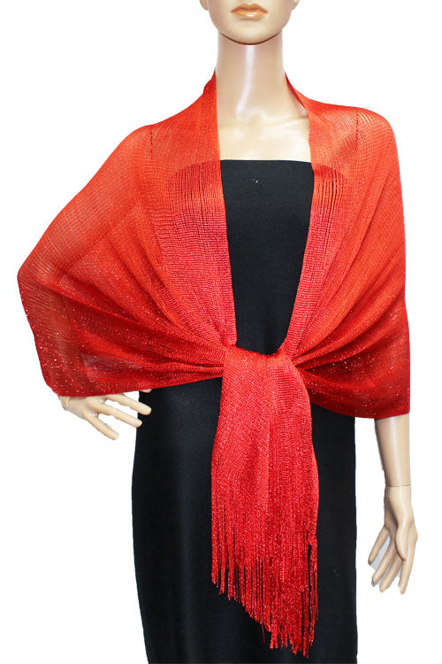 Shimmering Fringe Evening Shawl-SHW011