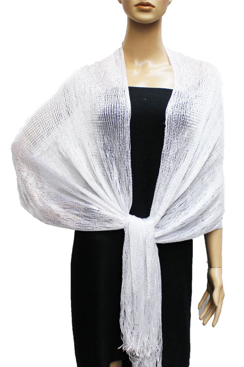 Shimmering Fringe Evening Shawl-SHW011