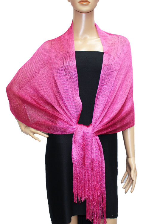 Shimmering Fringe Evening Shawl-SHW011