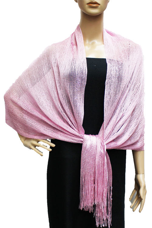 Shimmering Fringe Evening Shawl-SHW011
