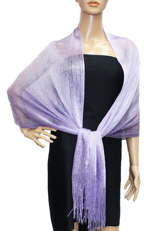 Shimmering Fringe Evening Shawl-SHW011