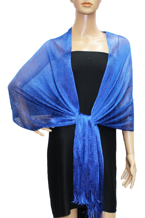 Shimmering Fringe Evening Shawl-SHW011