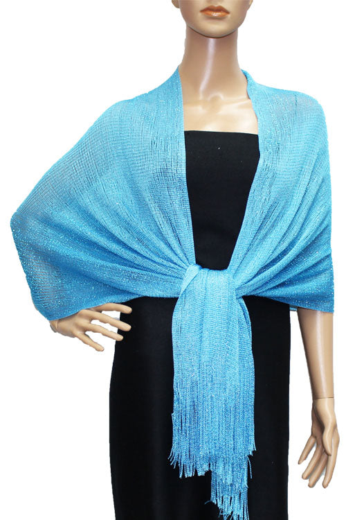 Shimmering Fringe Evening Shawl-SHW011