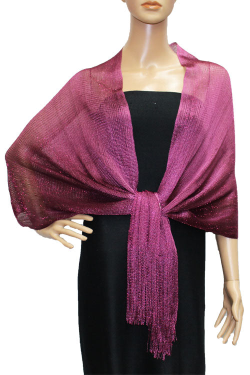 Shimmering Fringe Evening Shawl-SHW011