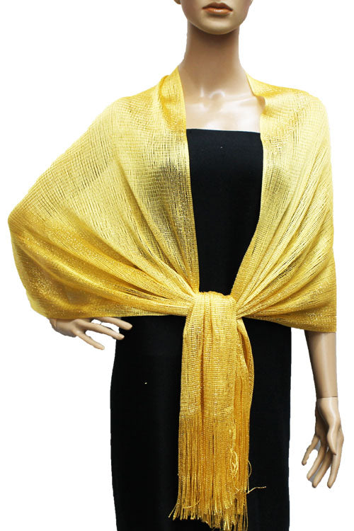 Shimmering Fringe Evening Shawl-SHW011