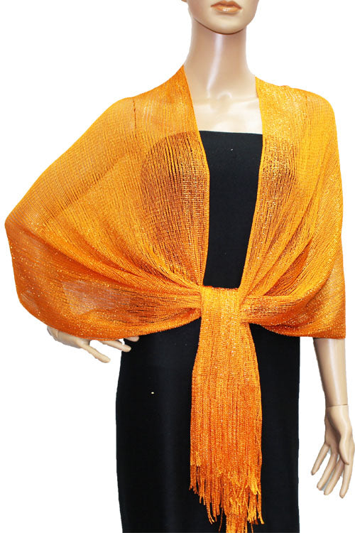 Shimmering Fringe Evening Shawl-SHW011