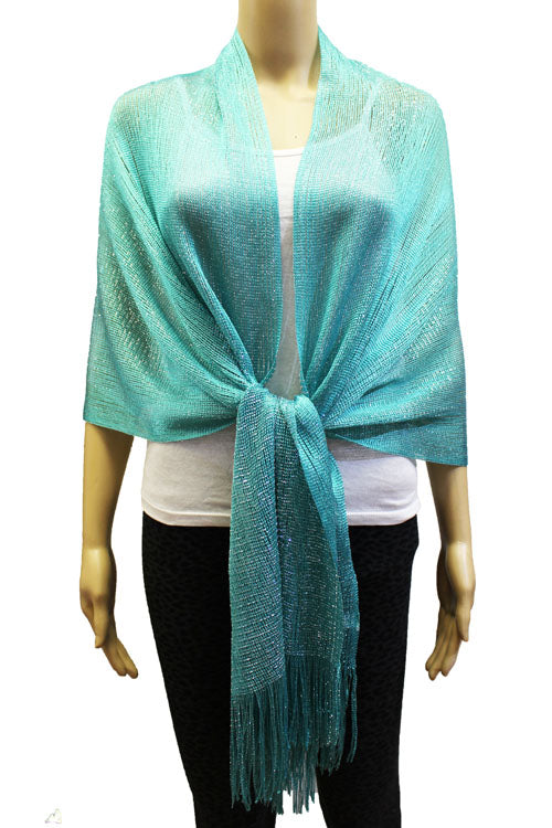 Shimmering Fringe Evening Shawl-SHW011