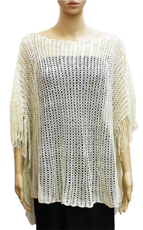 Elegant open-knit poncho -SHW029