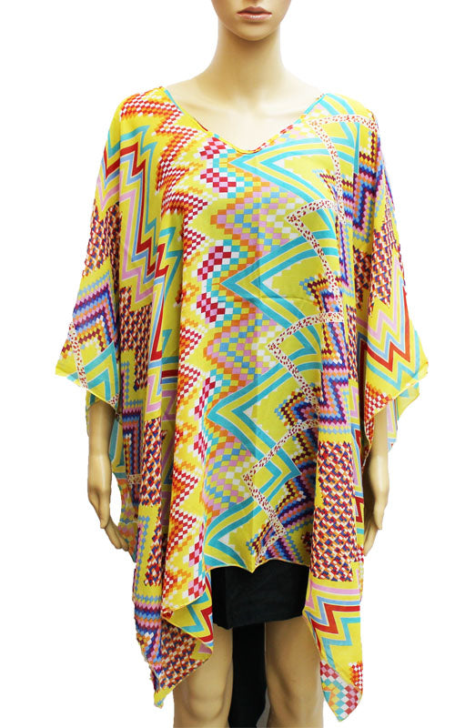 Snow Yarn Geometric Poncho-SHW034