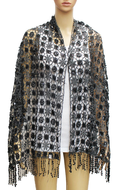 Sparkling Sequin Evening Shawl-SHW043