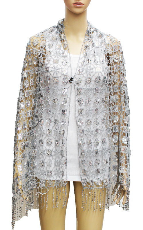 Sparkling Sequin Evening Shawl-SHW043
