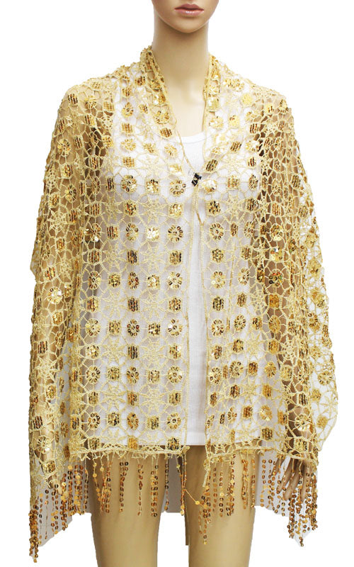 Sparkling Sequin Evening Shawl-SHW043