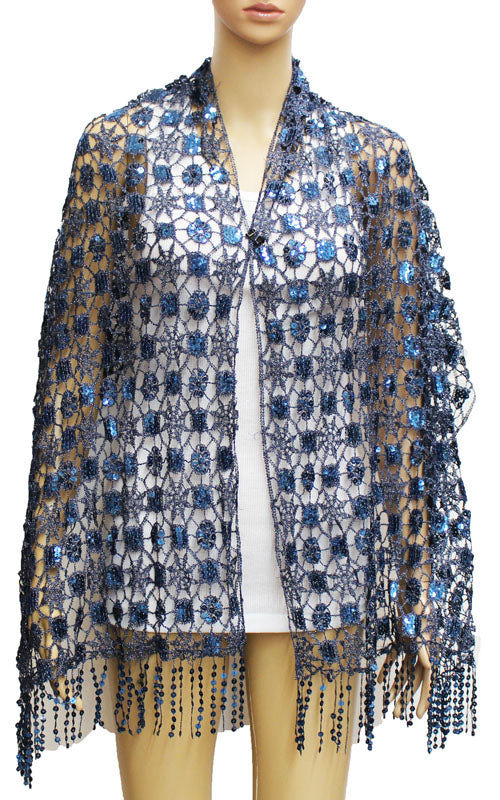 Sparkling Sequin Evening Shawl-SHW043
