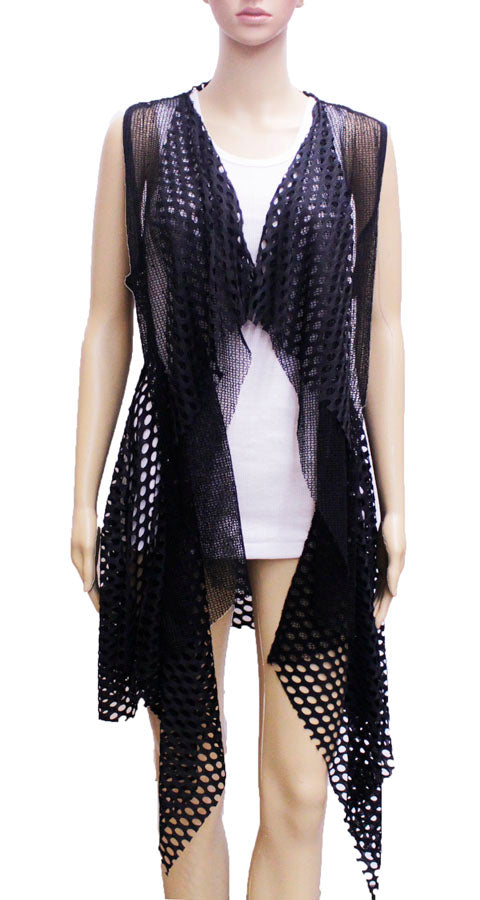 Mesh Drape Open Vest-SHW1603