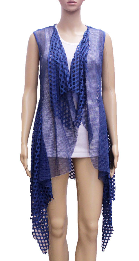 Mesh Drape Open Vest-SHW1603