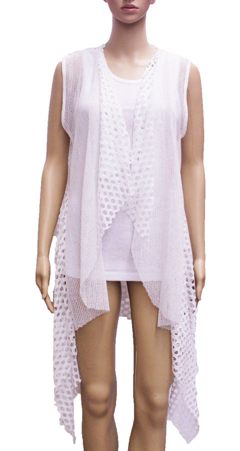 Mesh Drape Open Vest-SHW1603