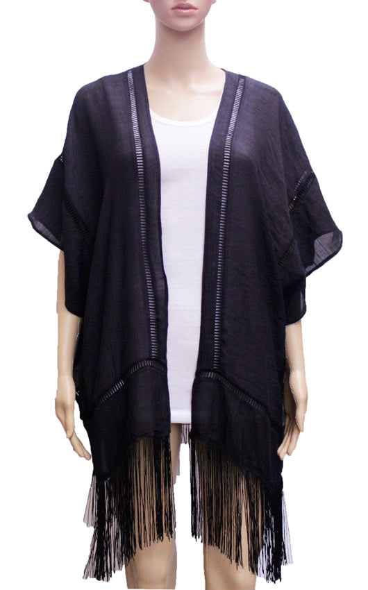 Boho Fringe Kimono Cardigan-SHW1606