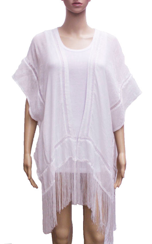 Boho Fringe Kimono Cardigan-SHW1606
