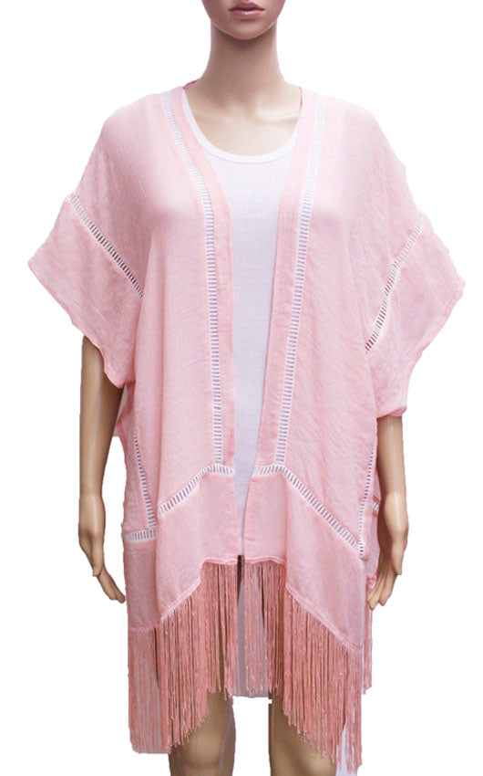 Boho Fringe Kimono Cardigan-SHW1606
