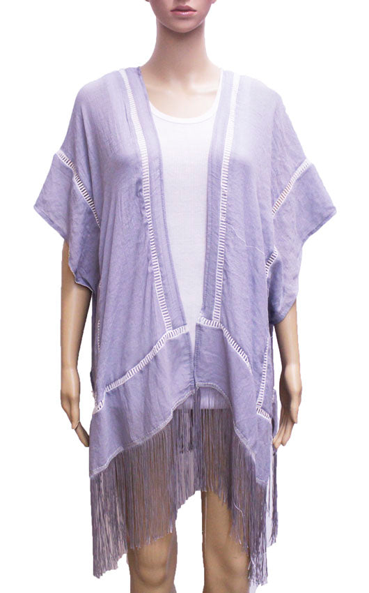 Boho Fringe Kimono Cardigan-SHW1606