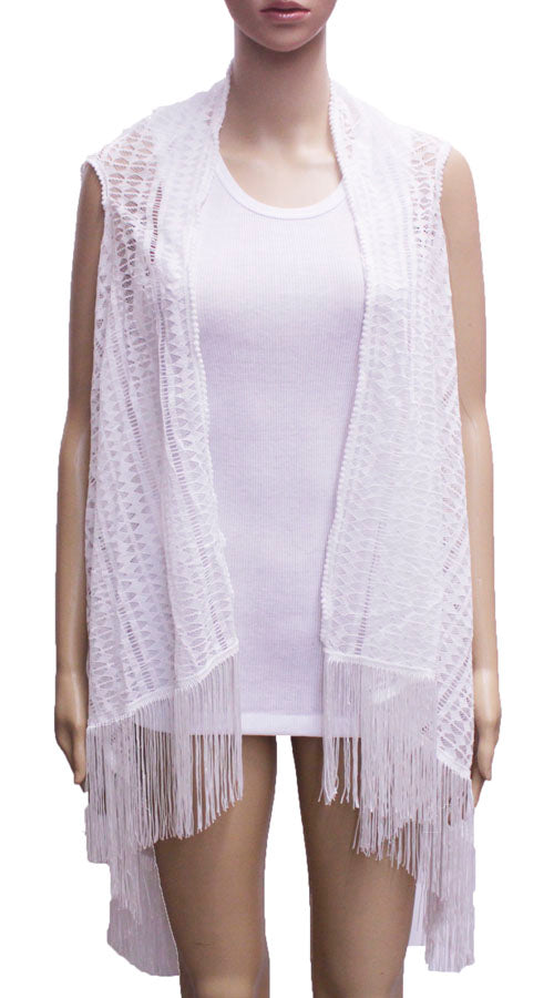 Sheer Fringe Vest-SHW1610
