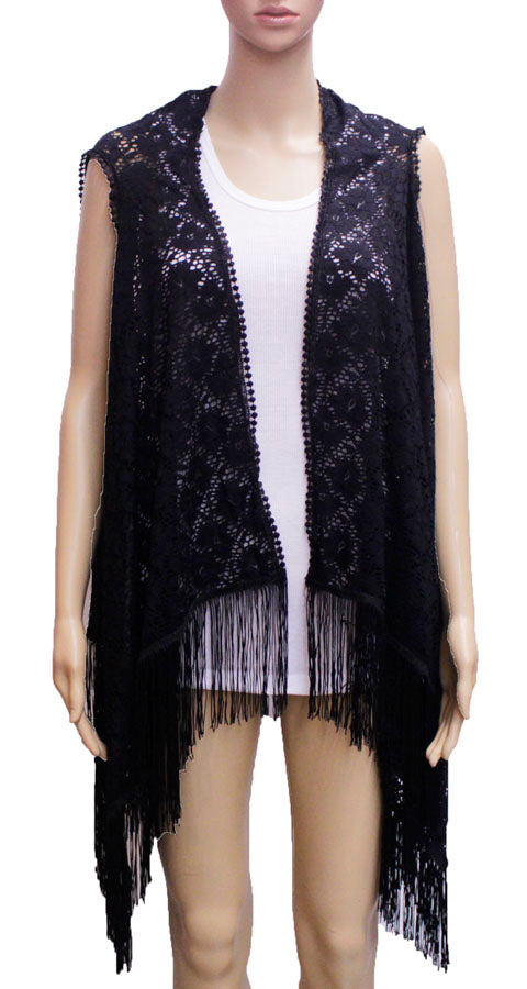 Lace Fringe Vest-SHW1612