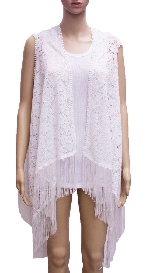 Lace Fringe Vest-SHW1612