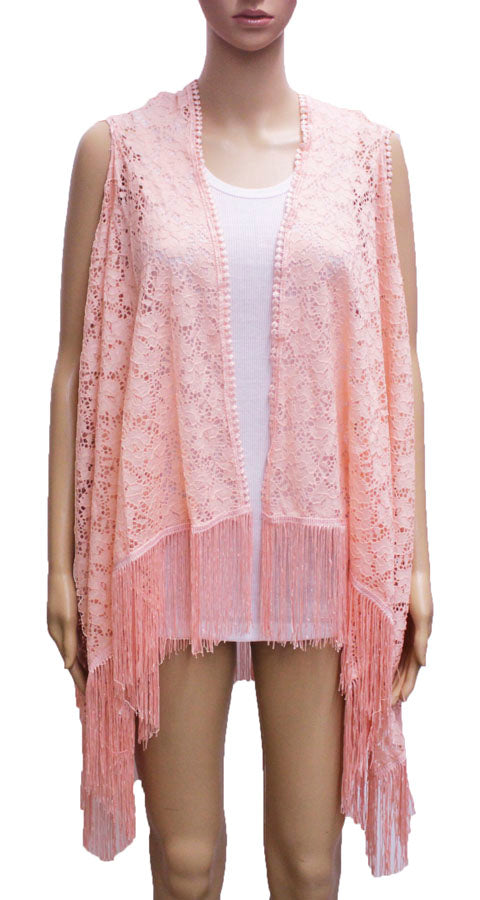 Lace Fringe Vest-SHW1612