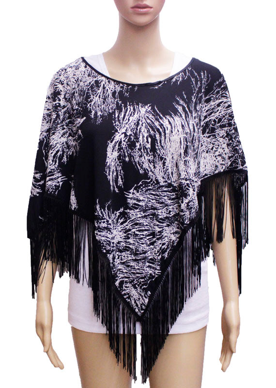Abstract Fringe Poncho-SHW1616