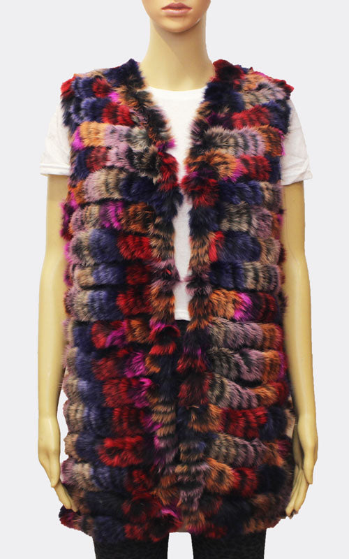Rabbit Fur Patterned Vest - SHW1702