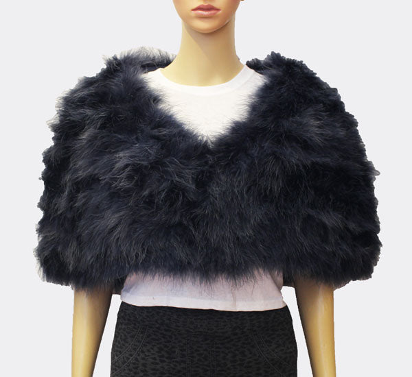 Feather and Fur Shoulder Shawl - SHW1704