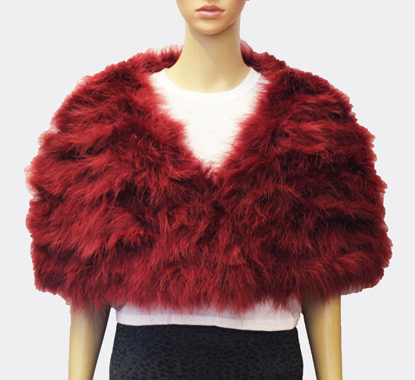 Feather and Fur Shoulder Shawl - SHW1704