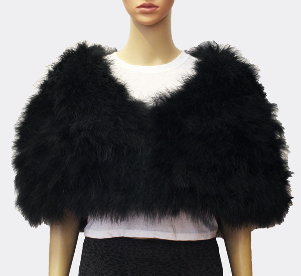 Feather and Fur Shoulder Shawl - SHW1704